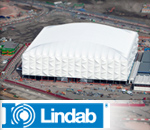 Lindab - A vil�g legnagyobb �jrafelhaszn�lhat�, ideiglenes <br>�p�lete lett a londoni olimpiai kos�rlabda stadion