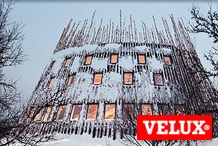 Velux - Nyírfaiglu a svéd hegyekben - Környezetéhez illő étterem a sípálya mellett