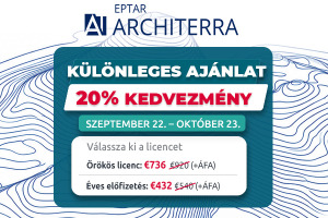 éptár: 20% kedvezmény az ArchiTerra terepmodellező kiegészítőre - október 23-ig!