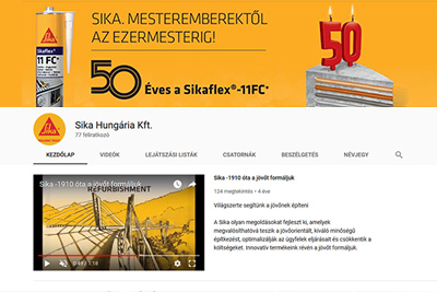 Sika - Minden egy helyen! Megjult a Sika Hungria Kft. Youtube oldala. ttekinthet, friss tudstr ptszeknek, tervezknek