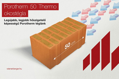 Wienerberger - A Wienerberger 2019-es termékújdonsága: Új Porotherm 50 Thermo Okostégla - a valaha volt legjobb hőszigetelő képességű Porotherm tégla