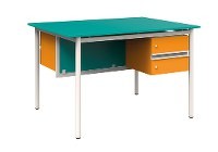 FLEX szembenülős tanári asztal - szembenülős tanári asztal 2 fiókkal, laminált, sarkos