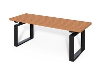CUBE pad WPC lcekkel - 2 szemlyes, tmla nlkli kltri pad